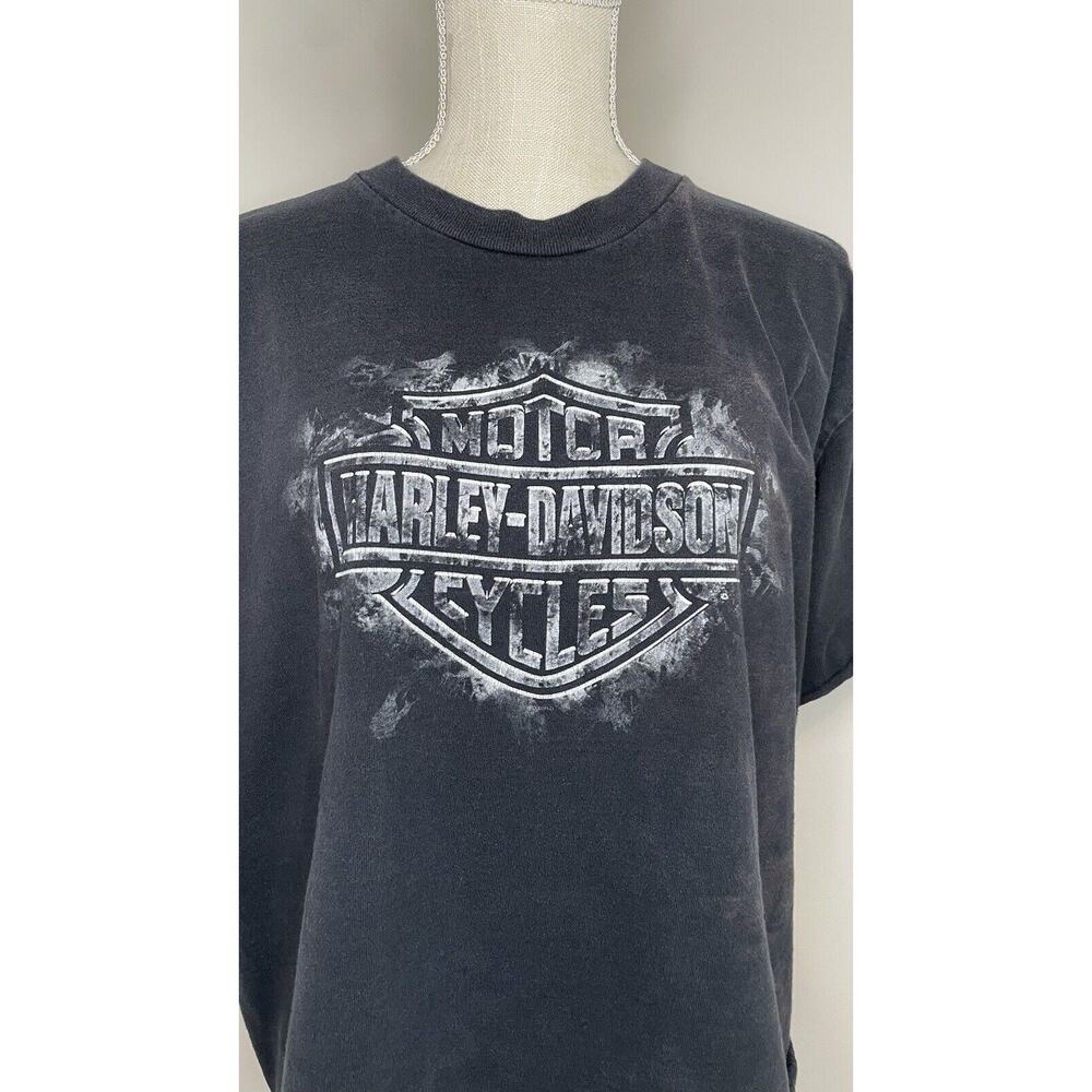 Harley Davidson Buffalo New York 2005 Short Sleeve Women's XL Cropped Tee Grunge - Picture 5 of 14